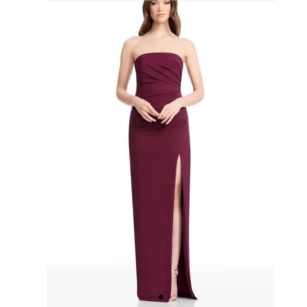 NWT Dress the Population Jasmine Dress Dark Cherry Red Maxi Dress Gown XXL